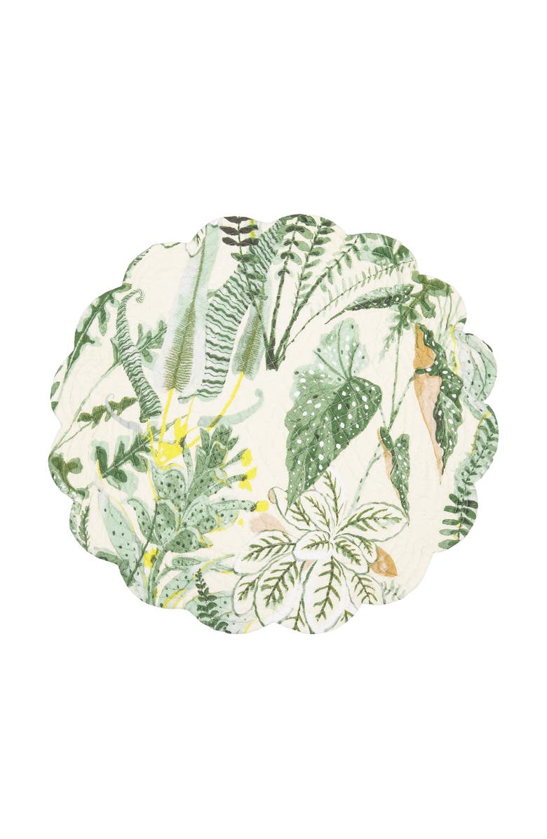 C&F Home Parson Round Placemats Set of 6 All Seasons Summer Spring Botanical Greenery, 17", Alternate, color, Green