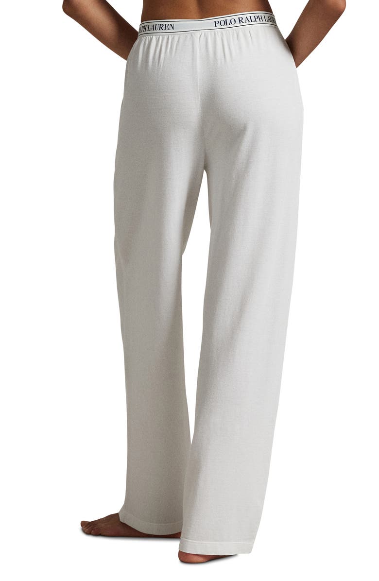 Polo Ralph Lauren Logo Waistband Cotton & Modal Pajama Pants, Alternate, color, White Cloud