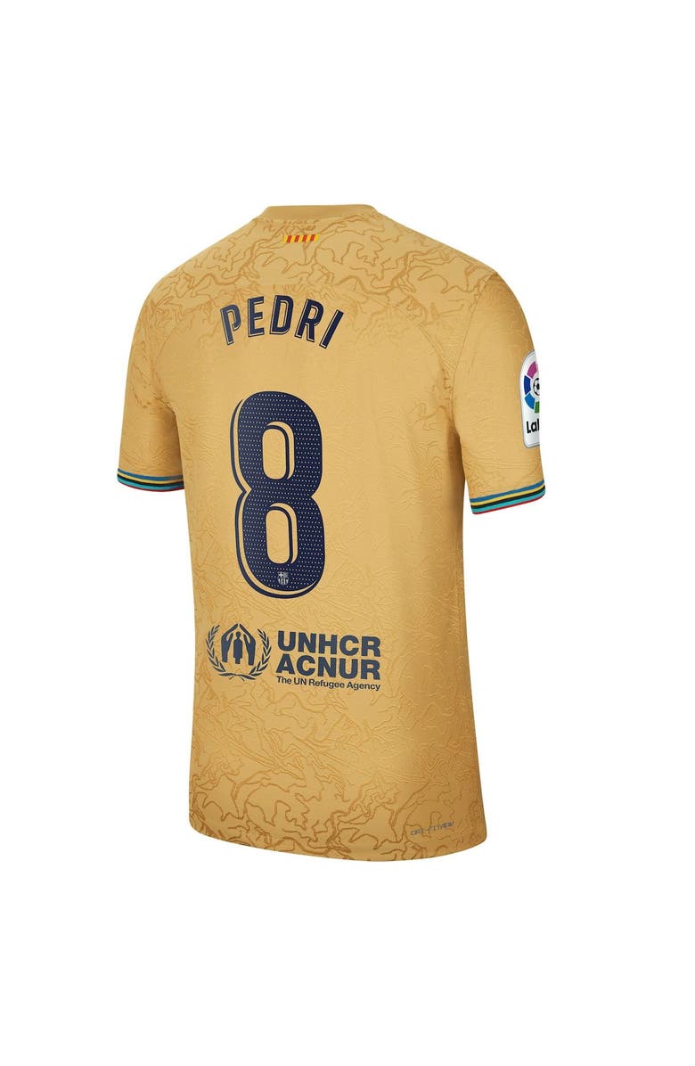 Nike Men's Nike Pedri Gold Barcelona 2022/23 Away Authentic Player Jersey, Alternate, color,