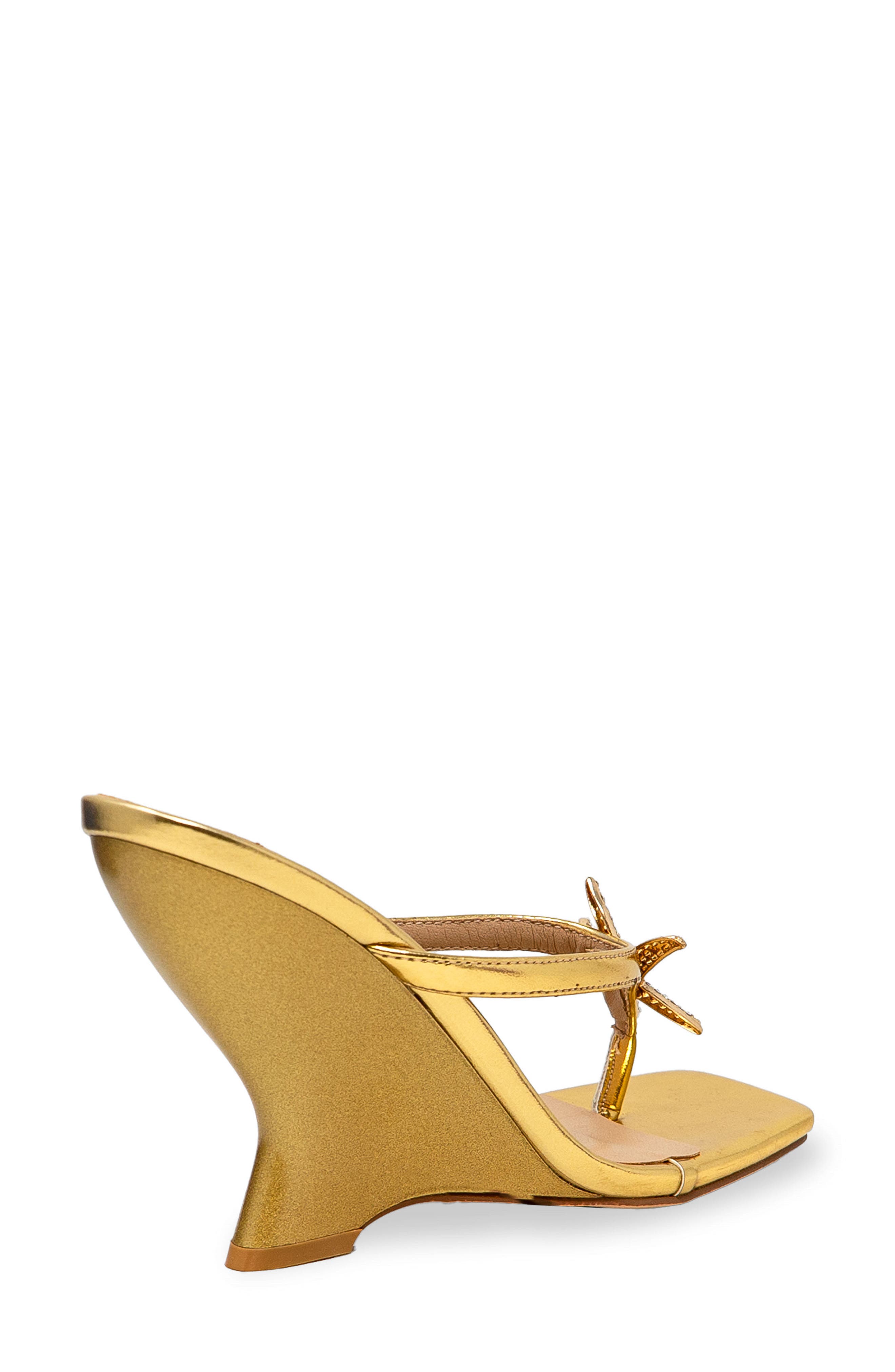 Starfish Post Toe Wedge Heel Sandal, Alternate, color, GOLD METALLIC