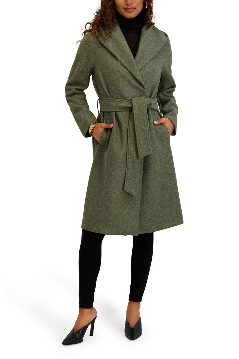 Hooded Coat, Alternate, color, OLIVE HEATHER