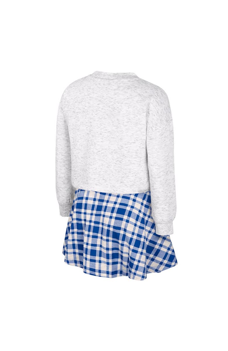 COLOSSEUM Girls Youth Colosseum Gray Duke Blue Devils Marceline Plaid Skirt and Top Set, Alternate, color, Gray