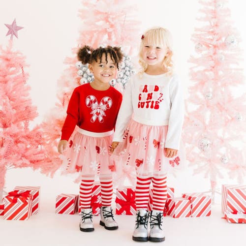 Sweet Wink Candy Cane Cutie Christmas Long Sleeve Shirt In White