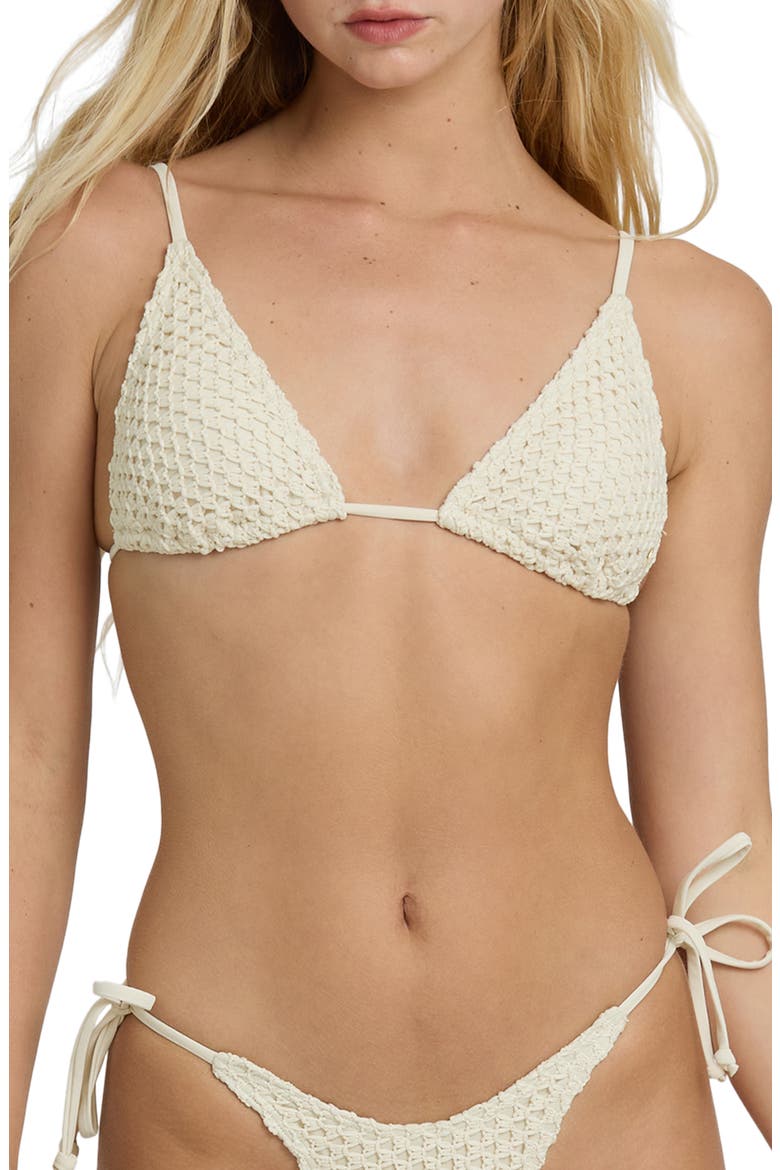 Twisted Tides Slider Triangle Bikini Top, Main, color, WHITE CAP