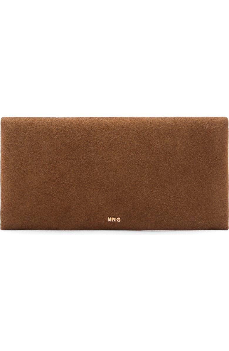 MANGO Leather Envelope Clutch, Main, color,