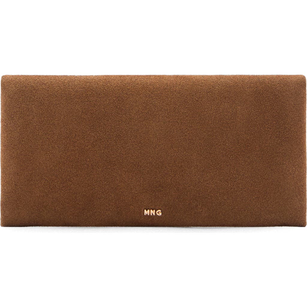 Mango Leather Envelope Clutch In Leather