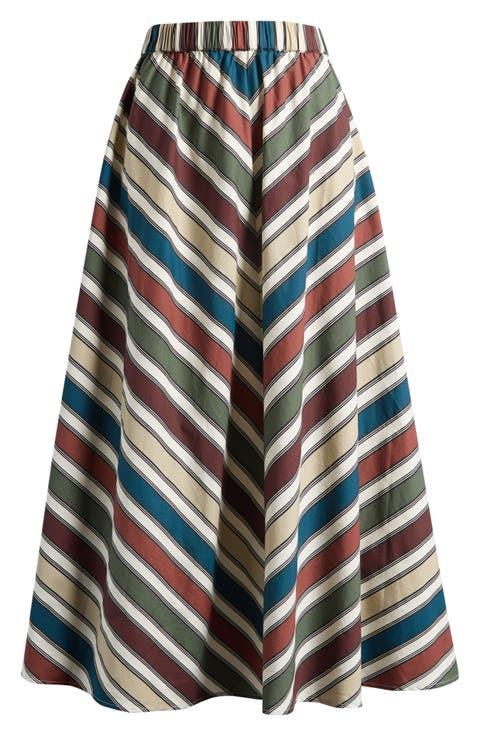 Stripe Cotton Skirt