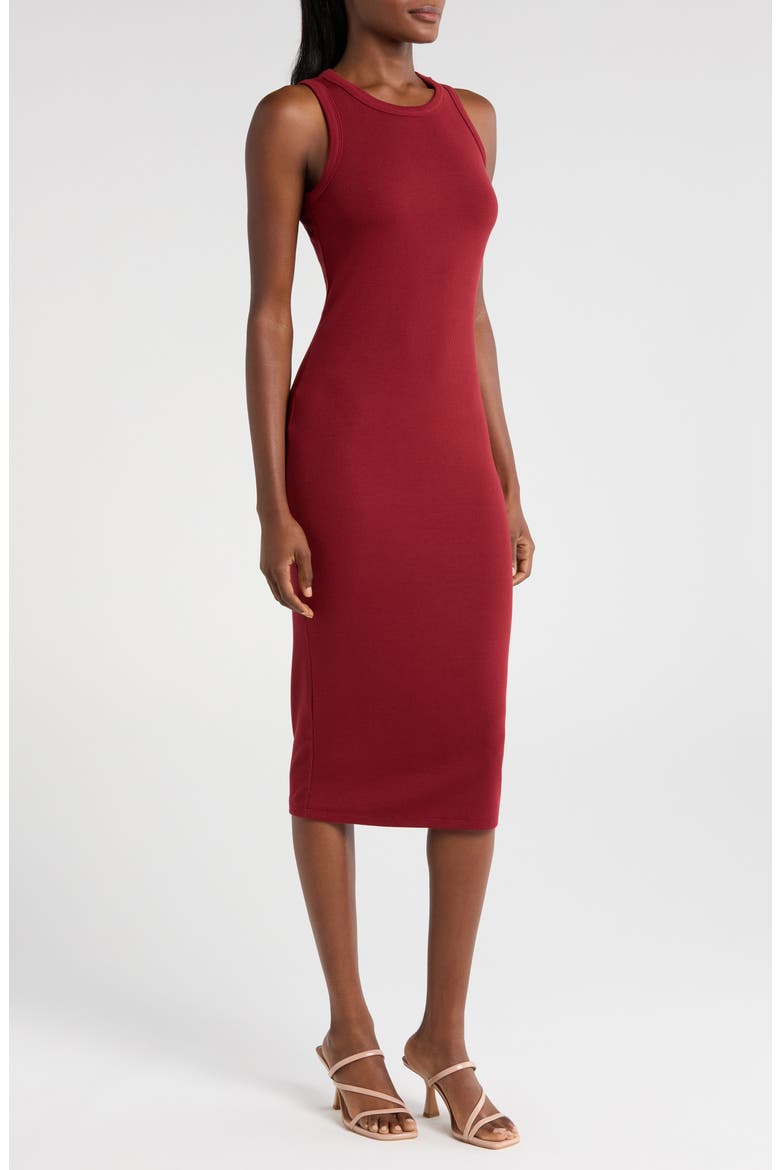 Racerback Midi Dress, Alternate, color, SYRAH