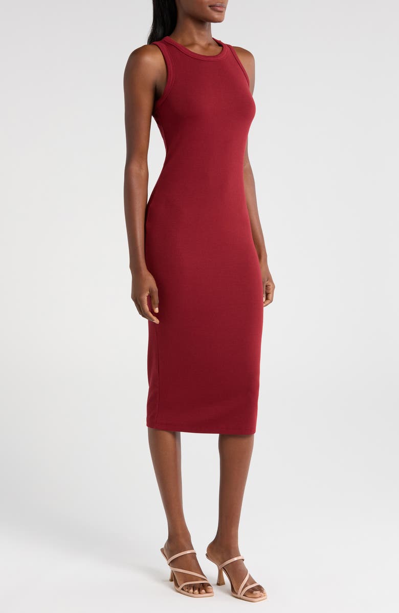 L'AGENCE Racerback Midi Dress, Alternate, color, Syrah
