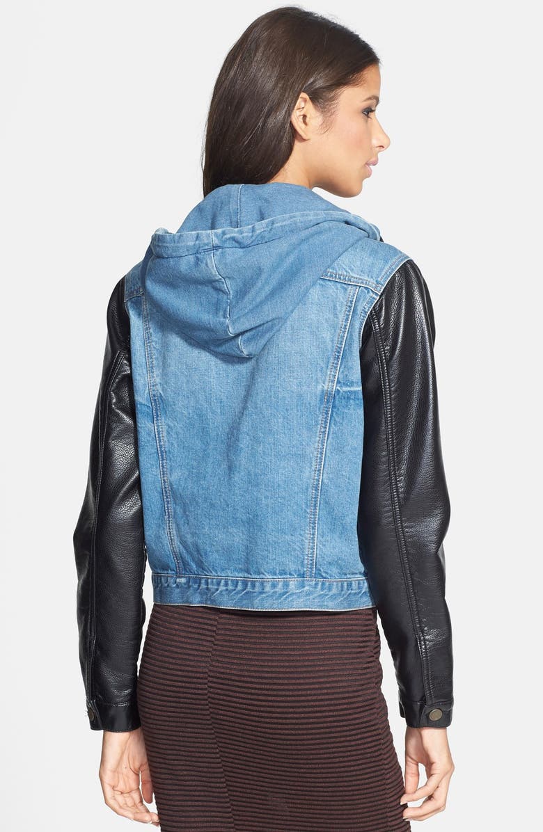 BLANKNYC Mixed Media Denim Jacket, Alternate, color, 