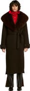 SANDRO Coat With Shearling Collar
