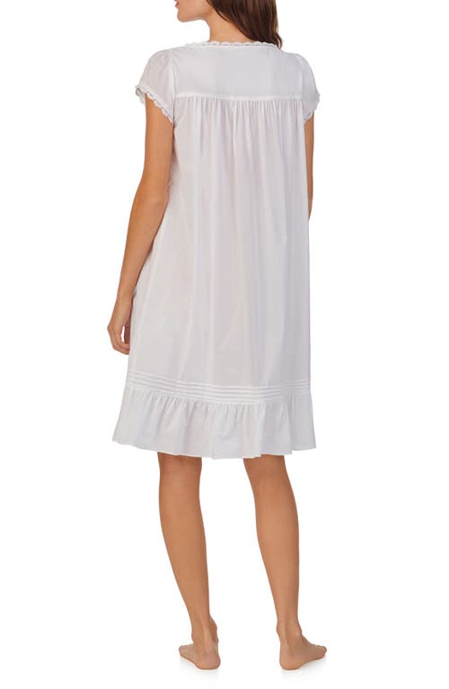 Eileen West Cap Sleeve Cotton Lawn Short Nightgown In White
