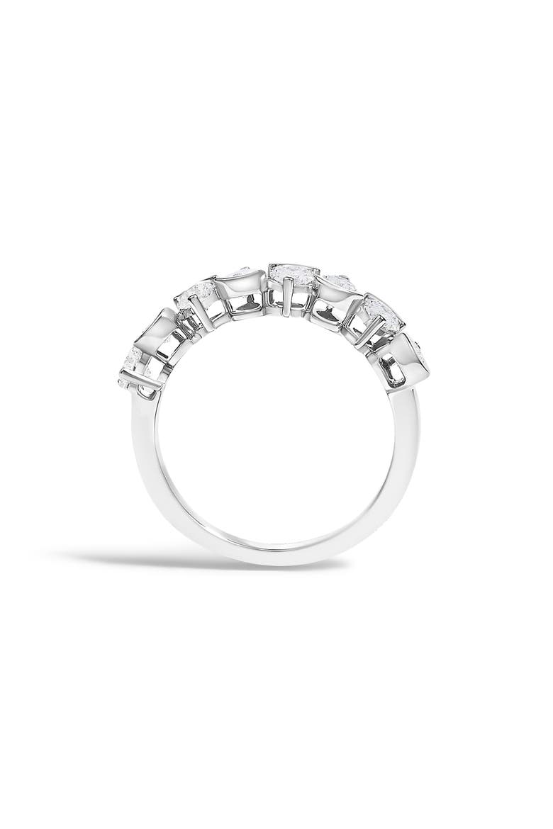 14K Gold 1 2/3 Cttw Lab Grown Pear Shaped Diamond Band Ring, Alternate, color, White Gold