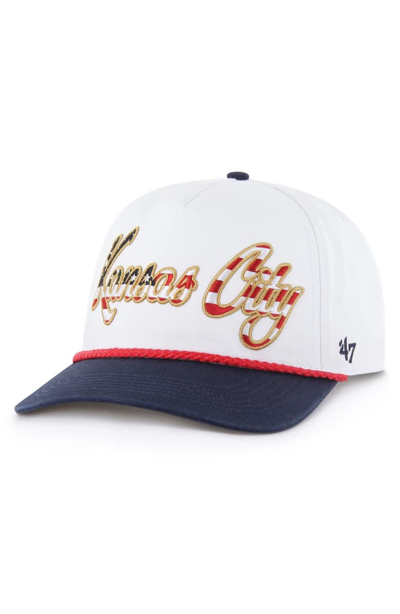 '47 Men's '47 White Kansas City Chiefs Patriotic Overhand Hitch Adjustable Hat, Main, color, White