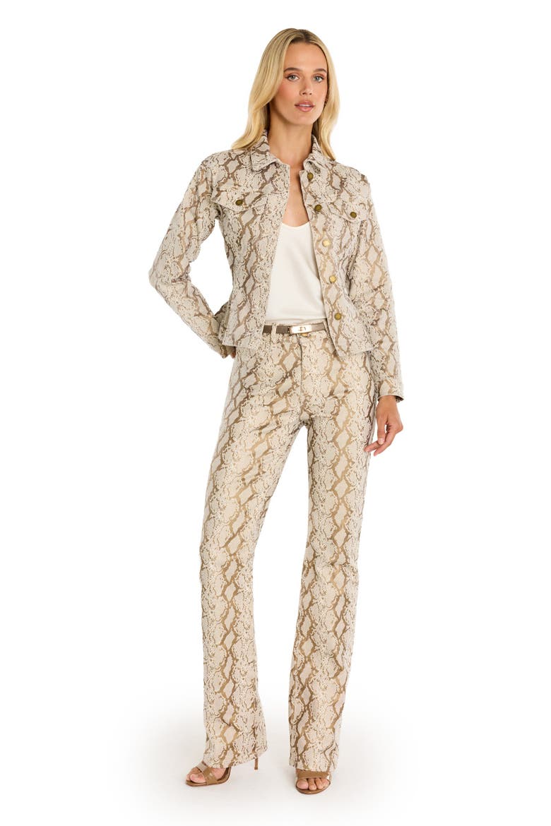 Bethanie Denim Jacket, Alternate, color, python