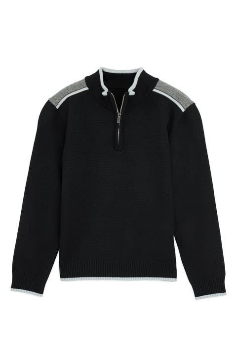 Kids' RAW X Shoulder Detail Quarter Zip Sweater (Big Kid)