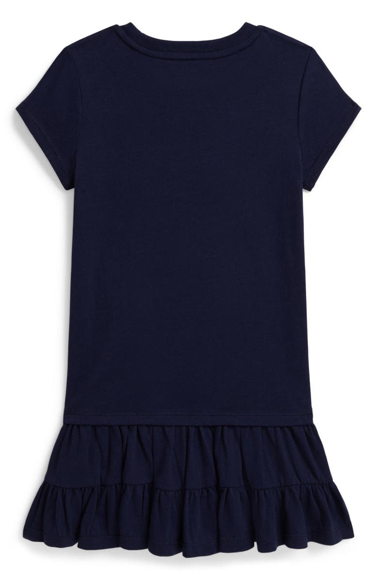 Polo Ralph Lauren Kids' Bear Jersey Dress, Alternate, color, Refined Navy
