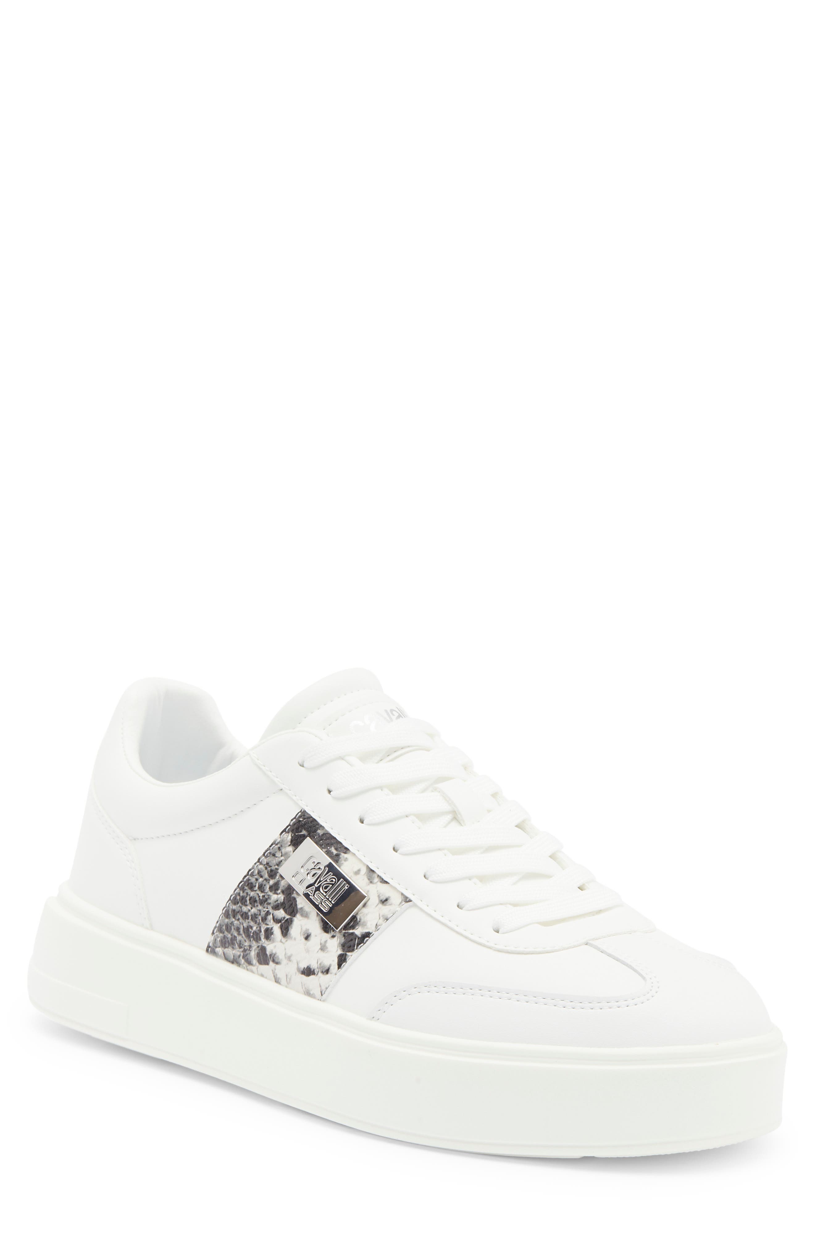 Roberto Cavalli Snake Embossed Low Top Sneaker