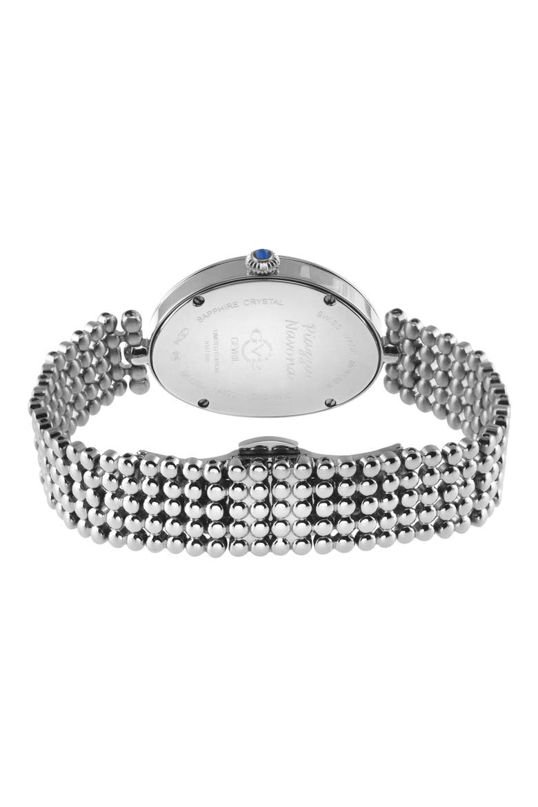 Piazza Navona Beaded Bracelet Watch, 29mm x 38mm - 0.02ct., Alternate, color, SILVER