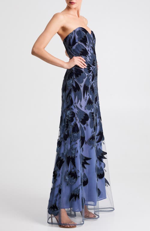 Helsi Sasha Velvet Trim Strapless Gown In Black