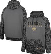 COLOSSEUM Men's Colosseum Charcoal Iowa Hawkeyes OHT Military Appreciation Camo Stack Raglan Pullover Hoodie