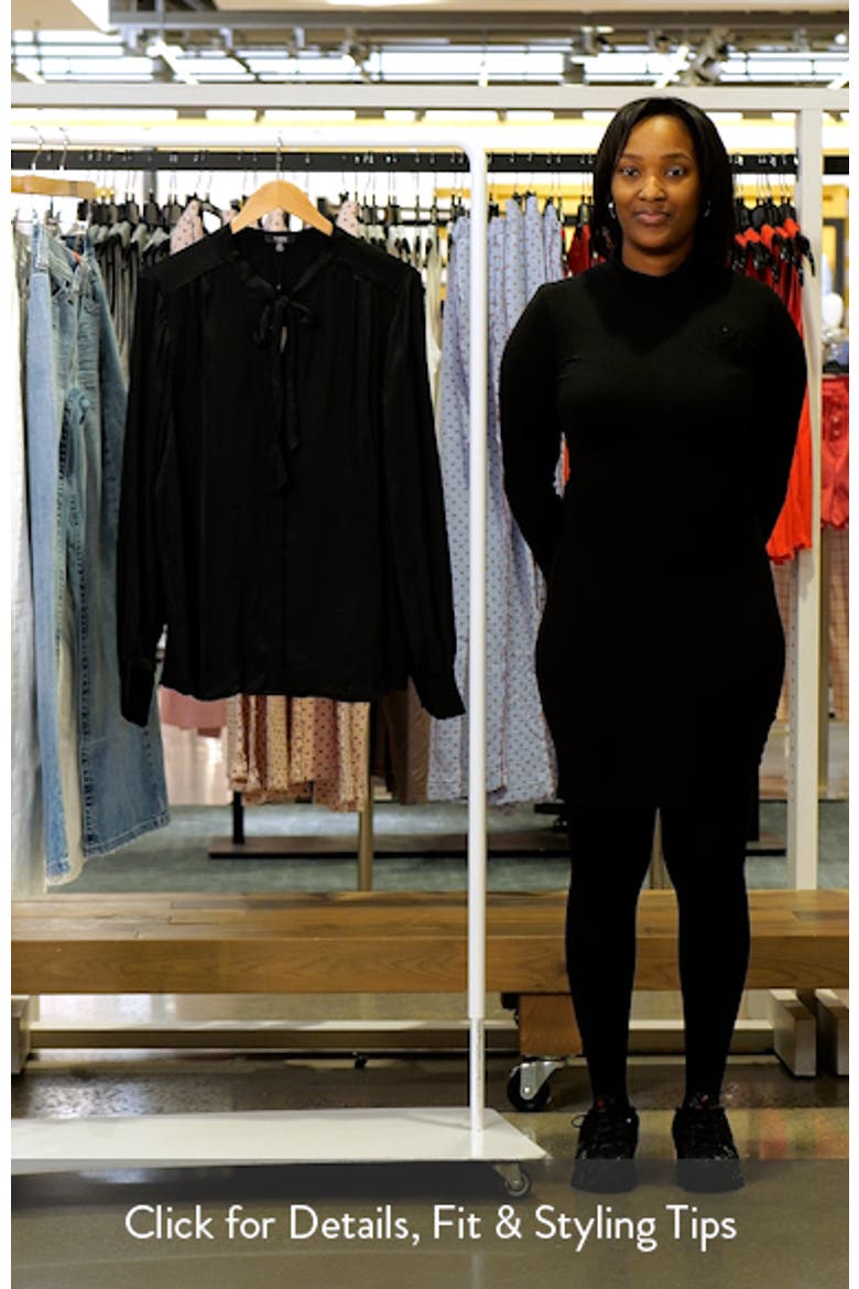 Tie Neck Satin Button-Up Shirt video