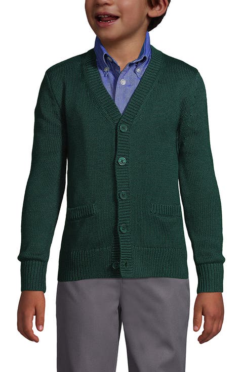 School Uniform Boys Cotton Modal Button Front Cardigan Sweater