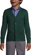 Lands' End School Uniform Boys Cotton Modal Button Front Cardigan Sweater