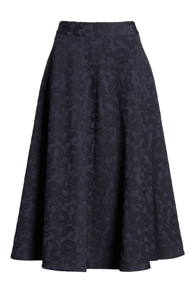 Jacquard Circle Skirt, Alternate, color, NAVY PEACOAT