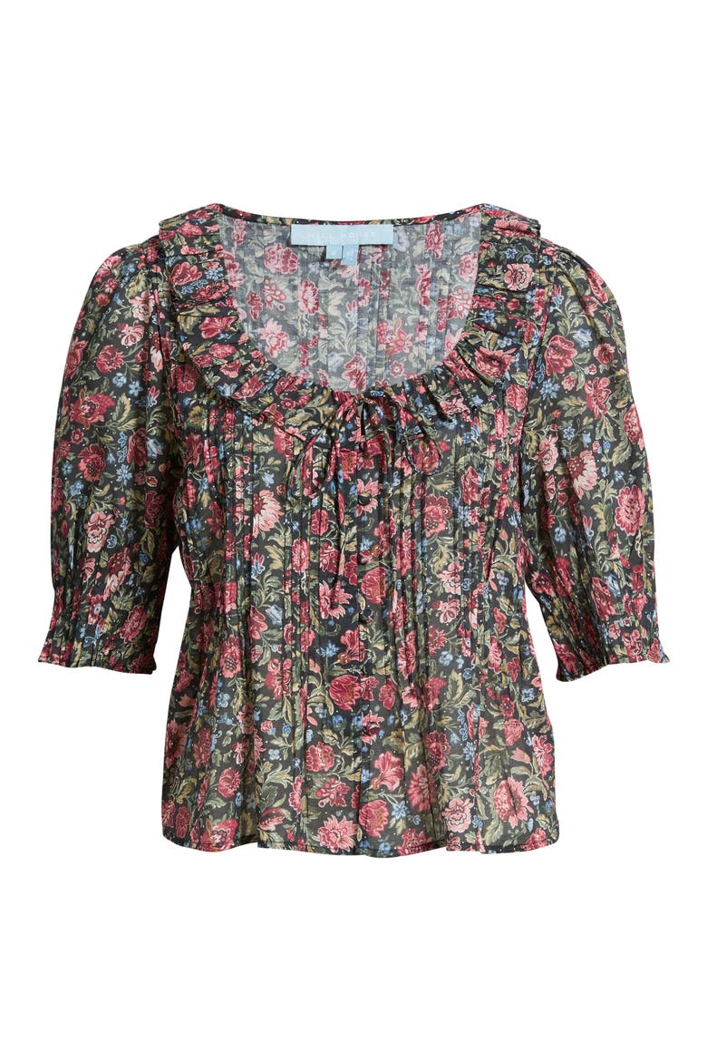 Camri Ruffle Collar Top, Alternate, color, CHILTON FLORAL BLOCK