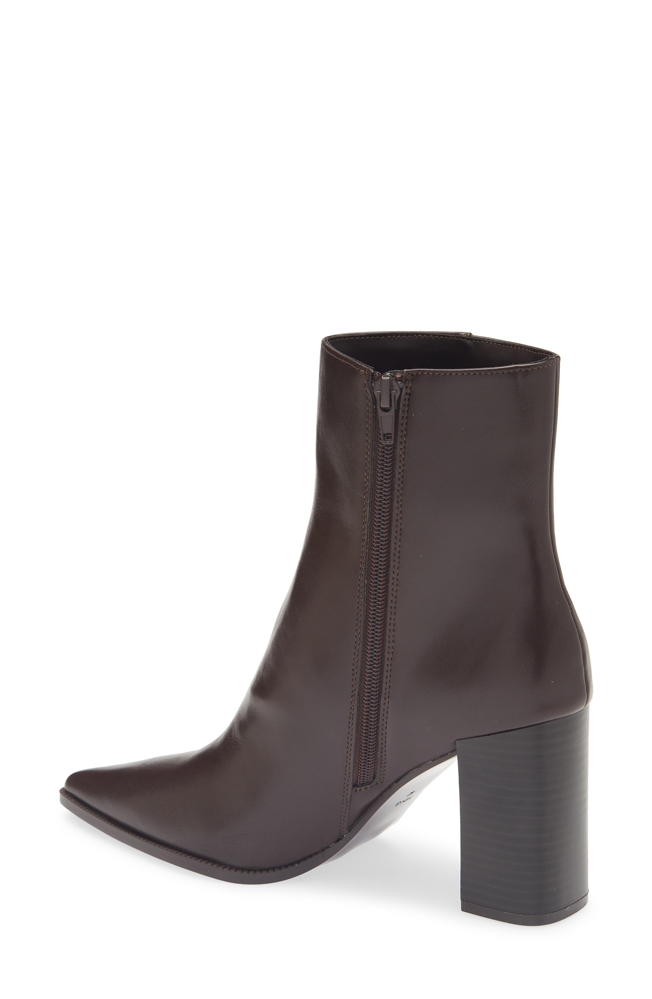 MANGO Nino Block Heel Bootie, Alternate, color, Chocolate