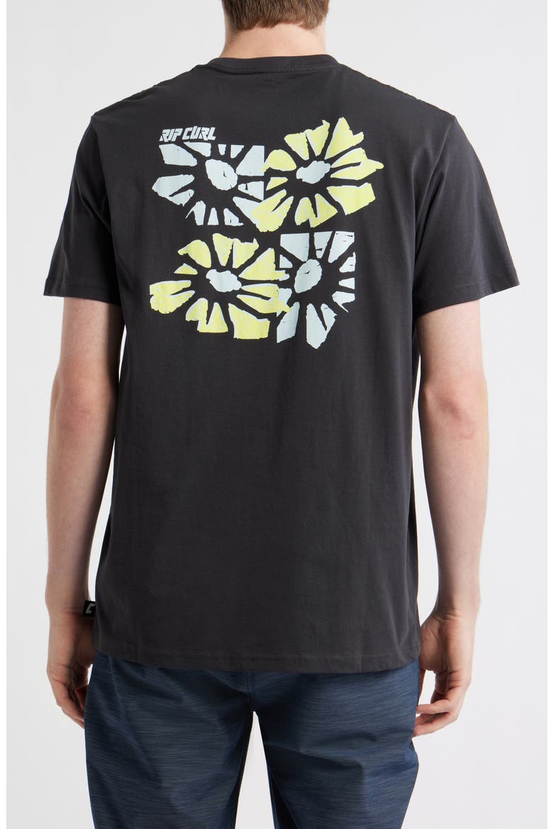 Liquid Trips Flower Graphic T-Shirt, Alternate, color, WASHED BLACK