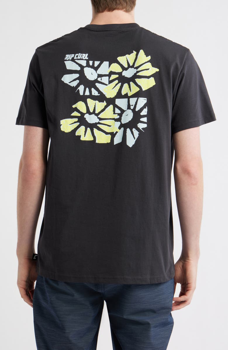 Rip Curl Liquid Trips Flower Graphic T-Shirt, Alternate, color, Washed Black