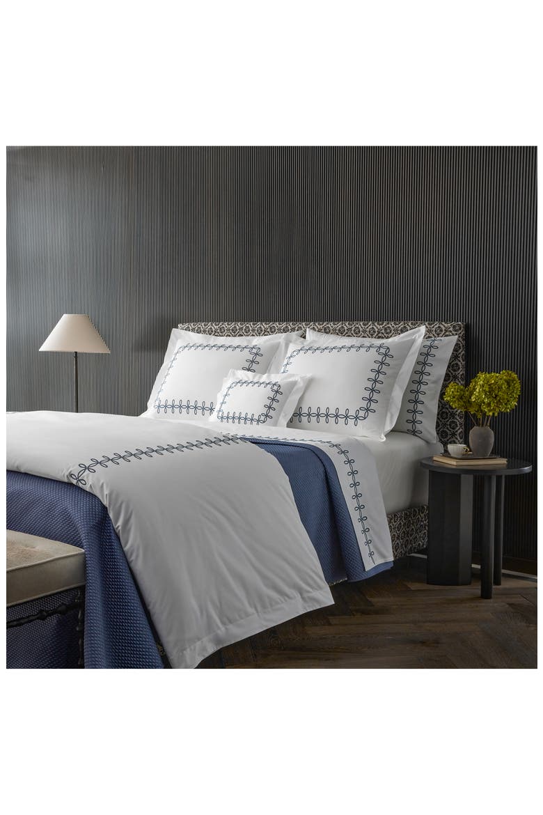 Gordian Knot Egyptian Cotton Percale Duvet Cover, Alternate, color, WEDGWOOD