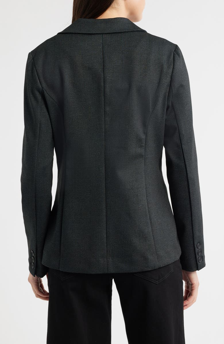 Liverpool Los Angeles Herringbone Fitted One-Button Blazer, Alternate, color, Smokey Charcoal Herringbone