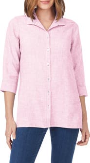 Foxcroft Stirling Linen Button-Up Tunic