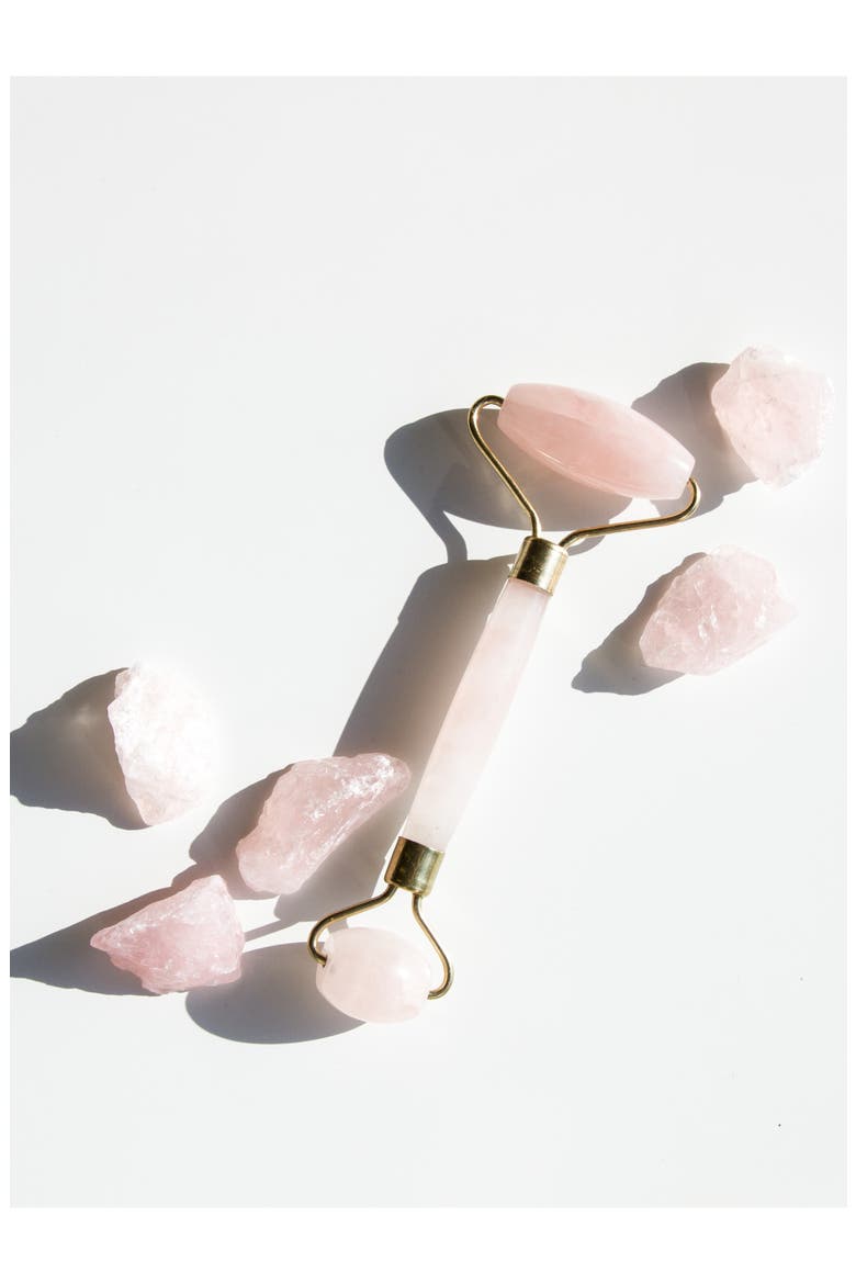 Rose Quartz Facial Roller, Alternate, color, NO COLOR