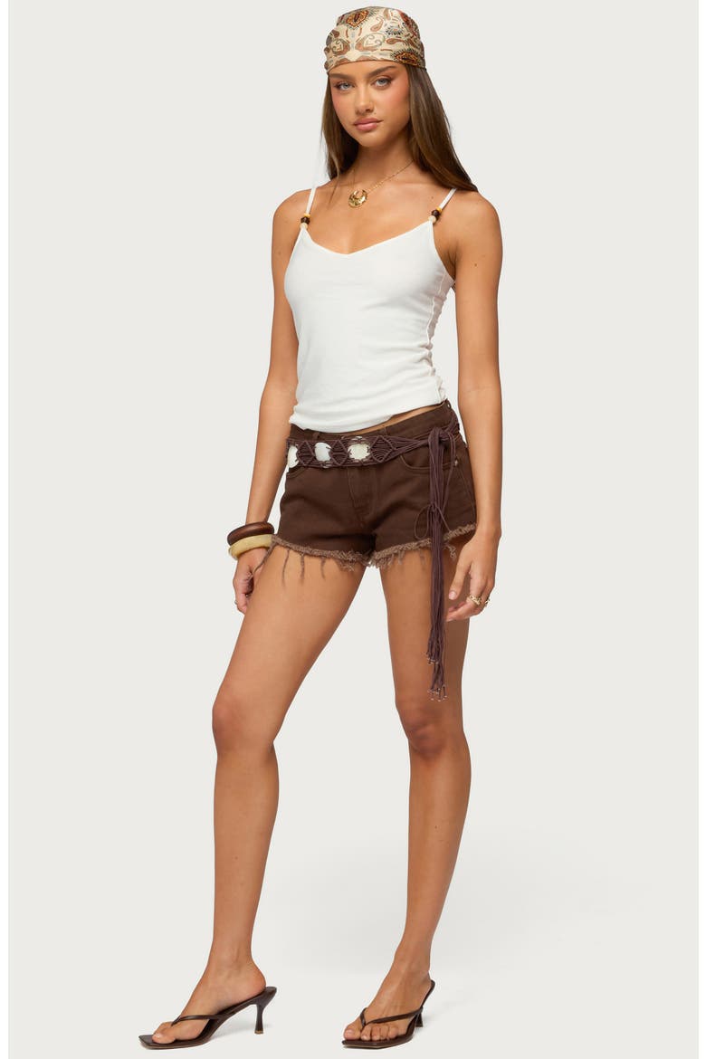 Lillian Beaded V-Neck Cotton Blend Camisole, Alternate, color, CREAM