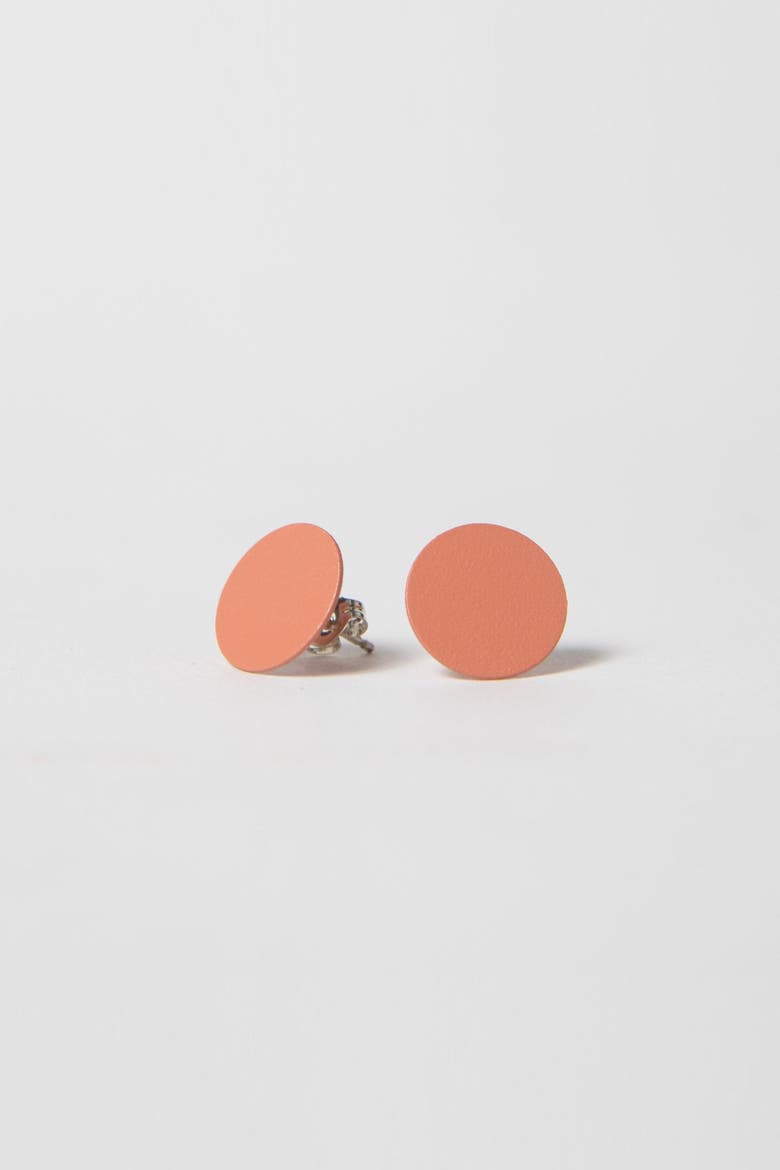 Dot Earrings, Main, color, Coral