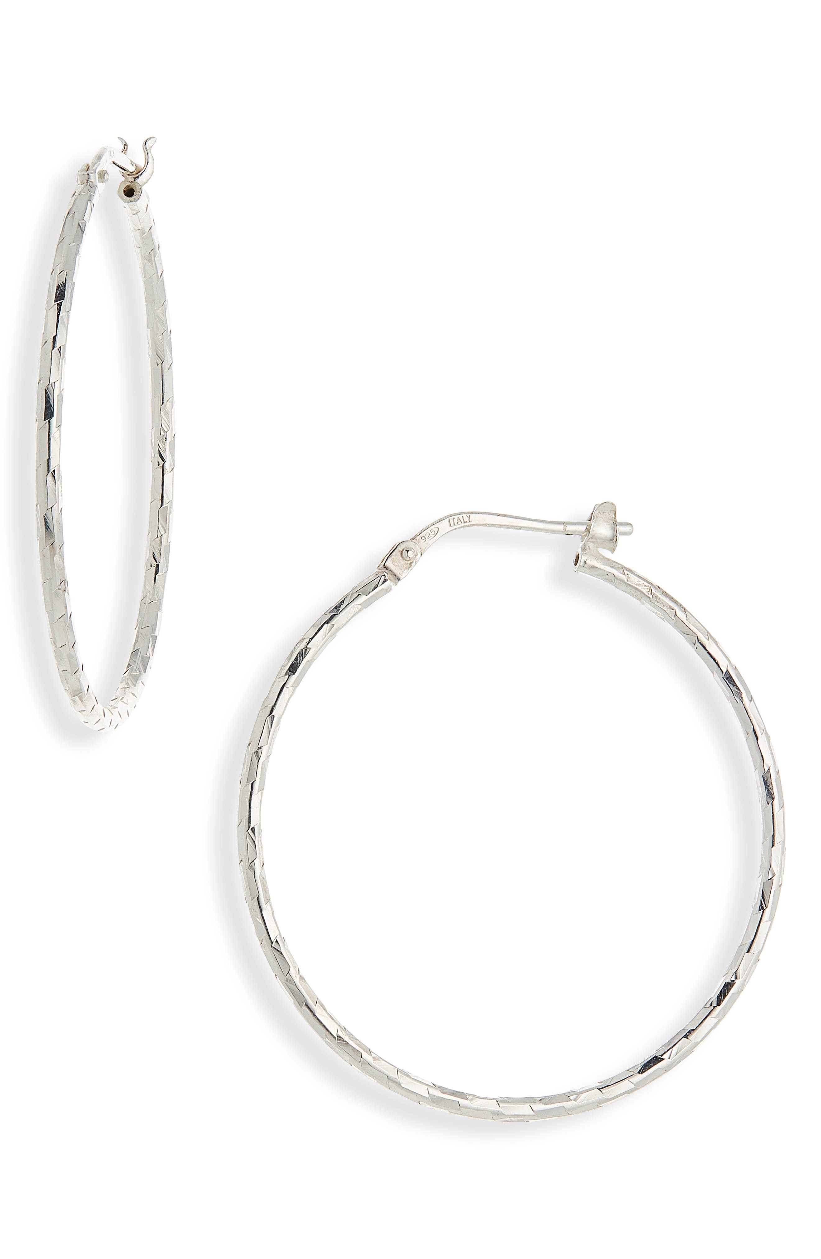 ARGENTO VIVO Sterling Silver Textured Hoop Earrings