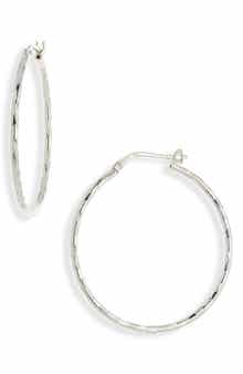 ARGENTO VIVO Sterling Silver Textured Hoop Earrings