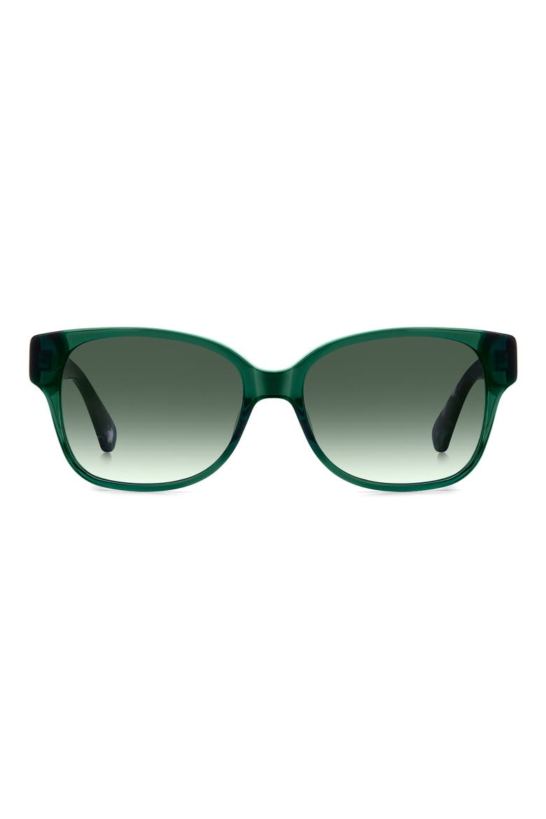 trulee 55mm gradient square sunglasses, Main, color, GREEN/ GREEN SHADED