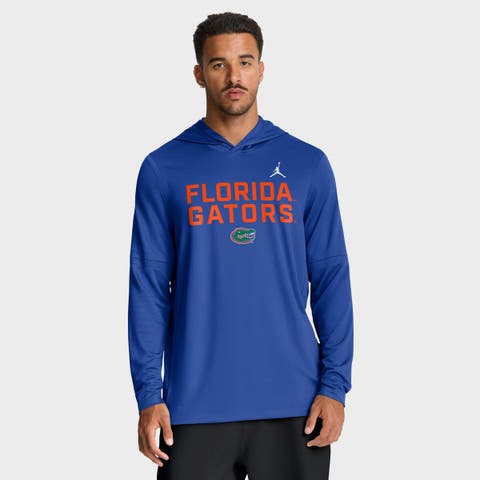 Men's Jordan Brand Royal Florida Gators 2025 Sideline Performance Long Sleeve Hoodie T-Shirt