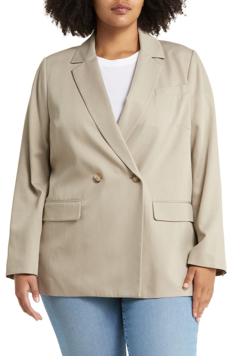 Madewell Caldwell Double-Breasted Blazer, Alternate, color, Pumice