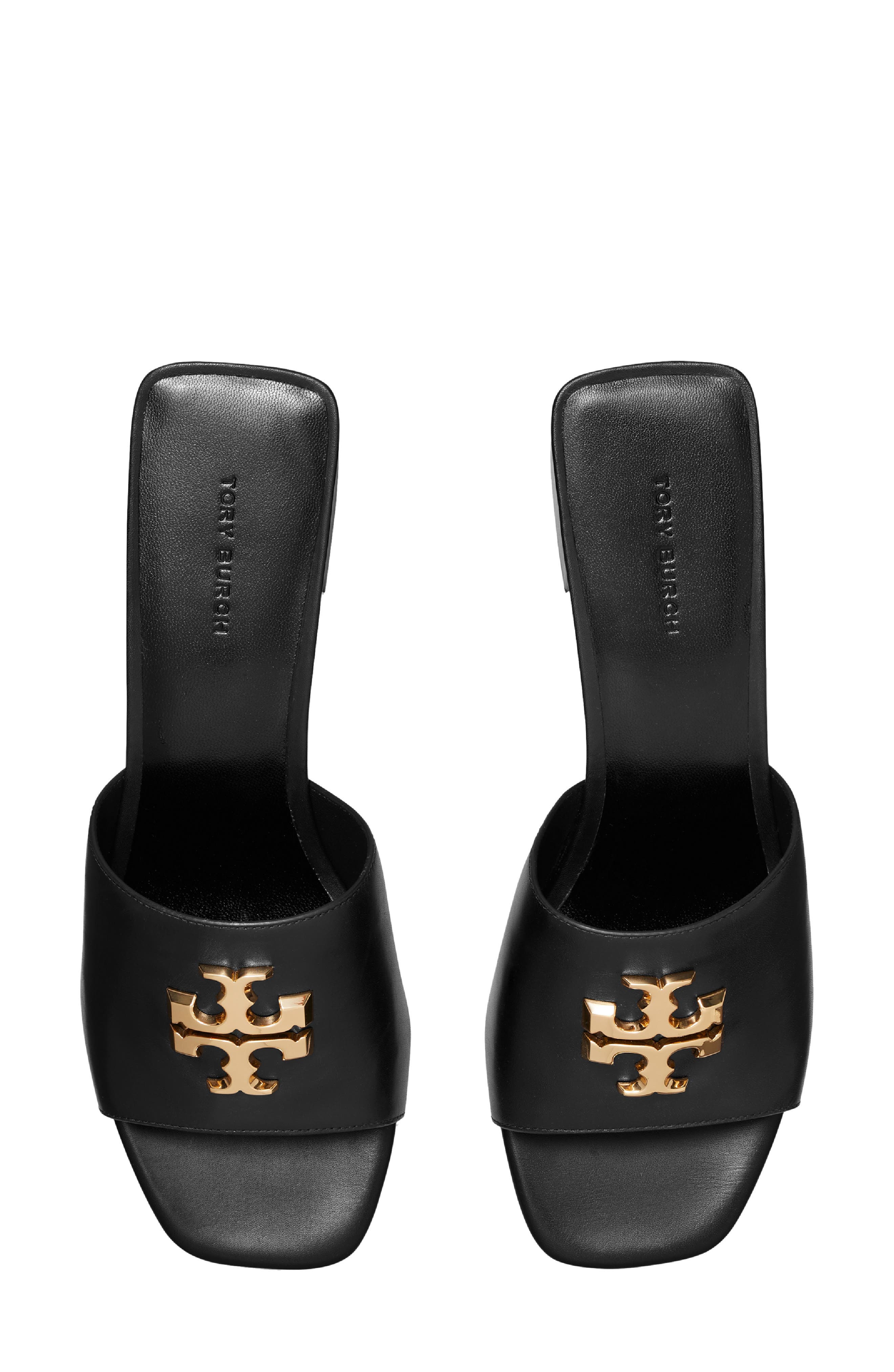 Tory Burch Eleanor Slingback Sandal, Alternate, color, Black / Gold