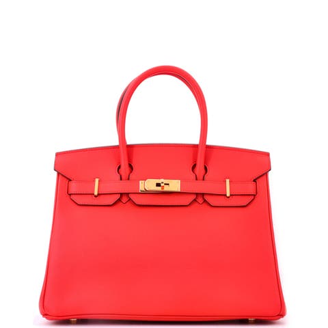 Birkin Handbag Red Epsom with Gold Hardware 30