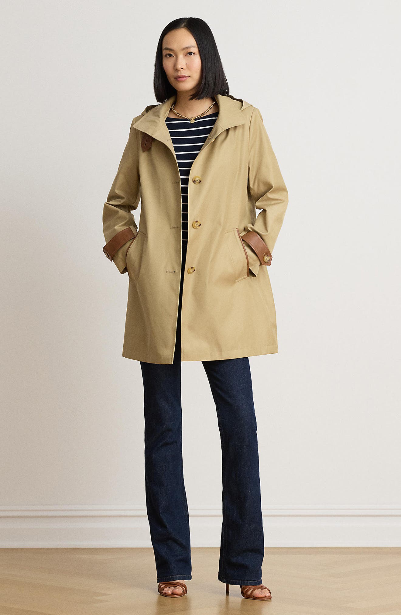 Женские куртки Lauren Ralph Lauren Hooded Cotton Blend Coat — фото 5