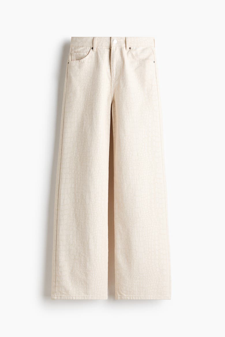 Straight High-Waist Jeans, Alternate, color, Light dusty beige