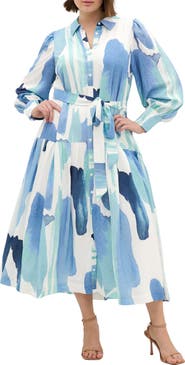 City Chic Ezra Print Midi Shirtdress