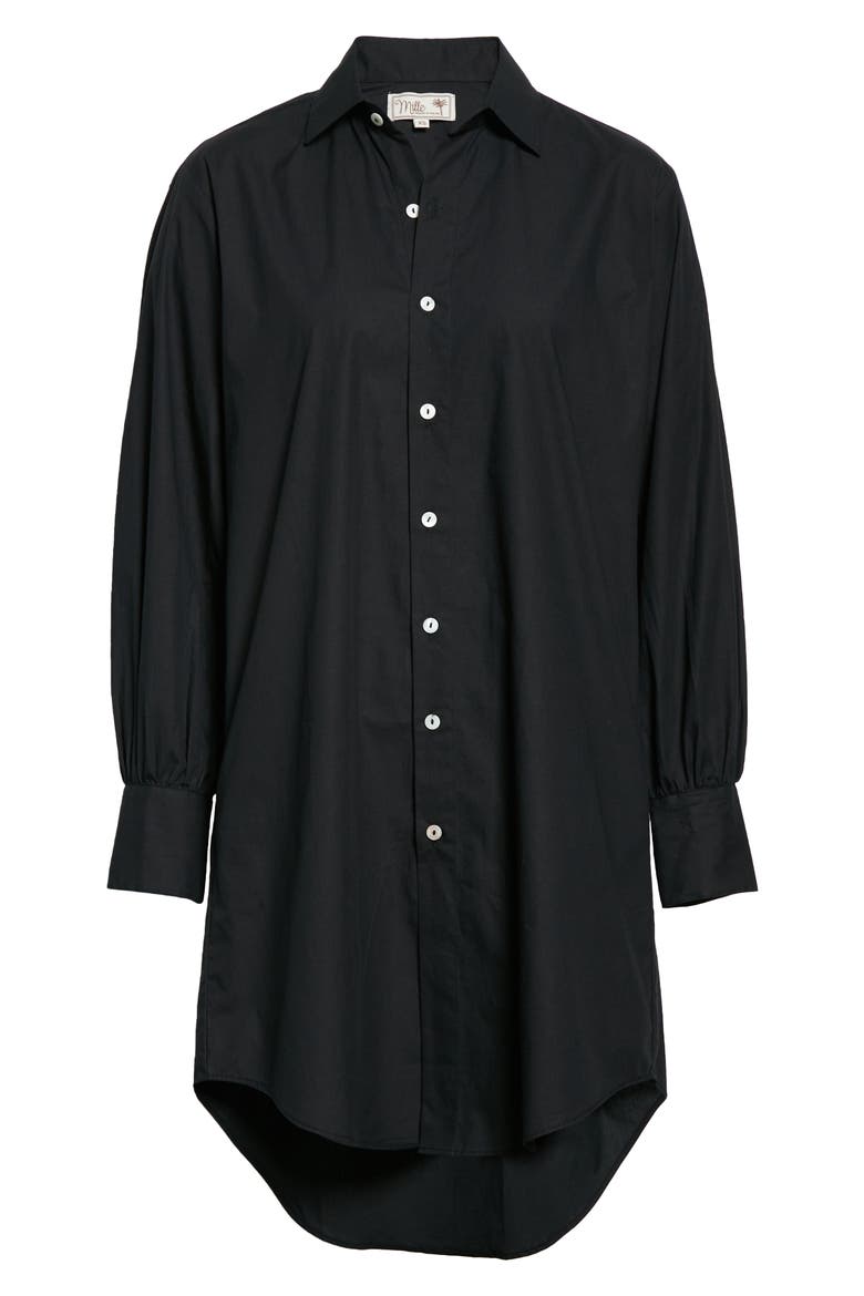 Holly Long Sleeve Shirtdress, Alternate, color, BLACK